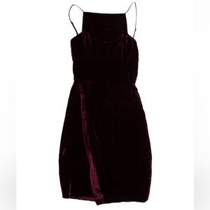 Reformation velvet burgundy mini dress, size XS